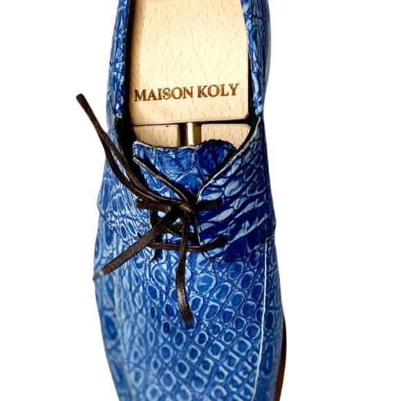 Maison Koly X Enzo Bonafe Zanzibar Suede alligator Navy - Picture 6 of 7